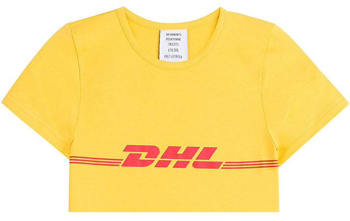 yellow shirt with red writing